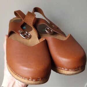 MIA Brown Leather Mules